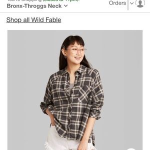 Women's Plaid Oversized Button-Down Wild Fable